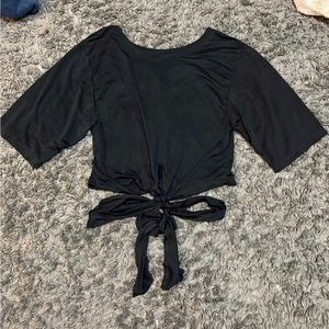 SOLD!!! Fabletics wrap around black Crop top